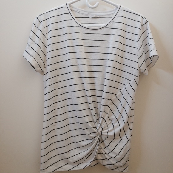 CLUB MONACO White Tee with Black Stripes - Picture 1 of 3